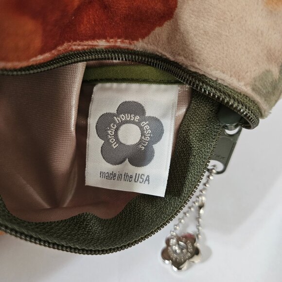 Nordic House Designs Fabric Floral Cosmetic/Travel Pouches Red Orange 2-Pc Set - Picture 5 of 16